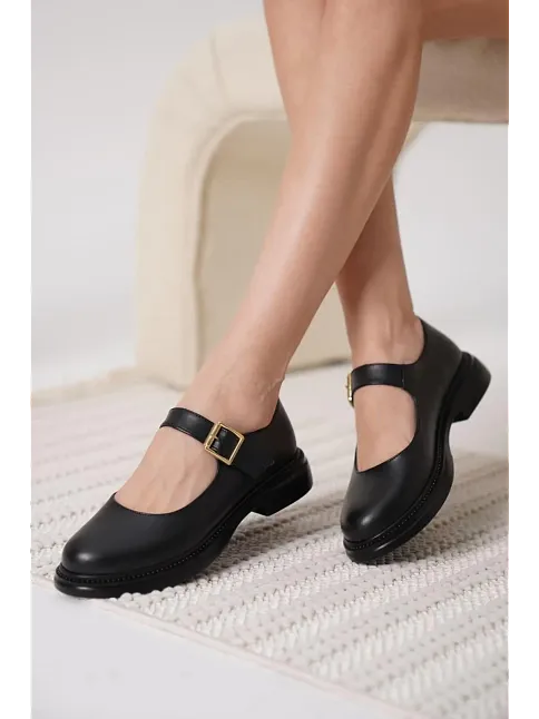 Yokox Siyah Cilt Oxford Ayakkabı
