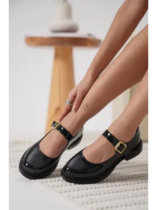 Yokox Siyah Rugan Oxford Ayakkabı Yokox Siyah Rugan Oxford Ayakkabı