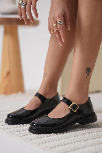 Yokox Siyah Rugan Oxford Ayakkabı