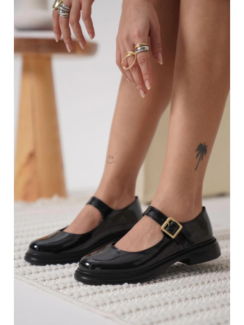 Yokox Siyah Rugan Oxford Ayakkabı Yokox Siyah Rugan Oxford Ayakkabı