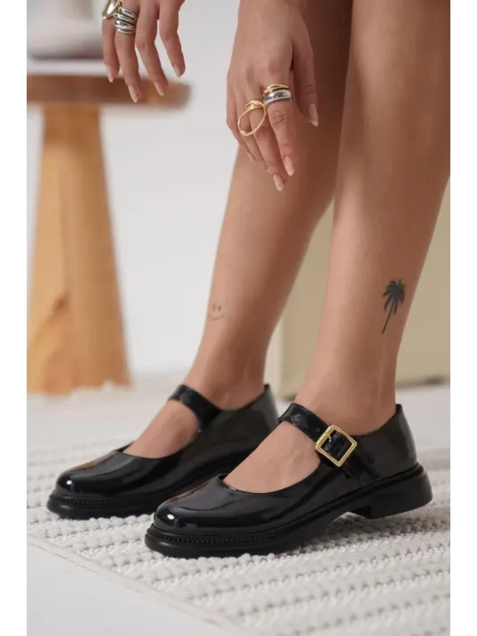 Yokox Siyah Rugan Oxford Ayakkabı Yokox Siyah Rugan Oxford Ayakkabı