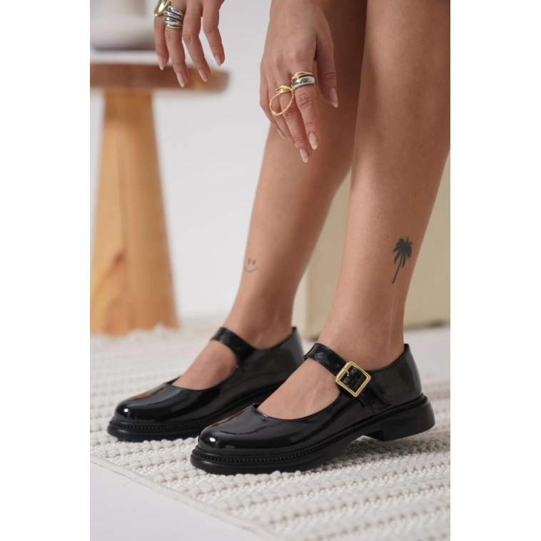 Yokox Siyah Rugan Oxford Ayakkabı Yokox Siyah Rugan Oxford Ayakkabı