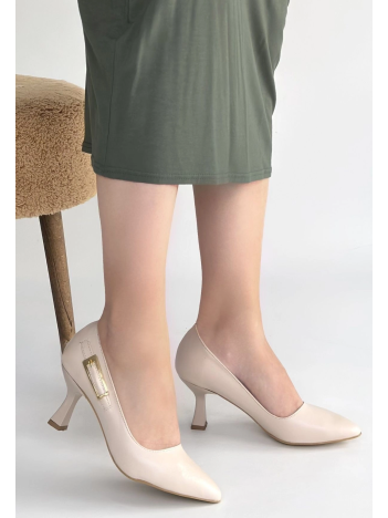 Yons Bej Cilt Topuklu Ayakkabı