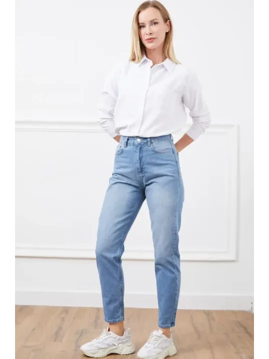 Yüksek Bel Mom Jean Pantolon
