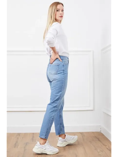 Yüksek Bel Mom Jean Pantolon