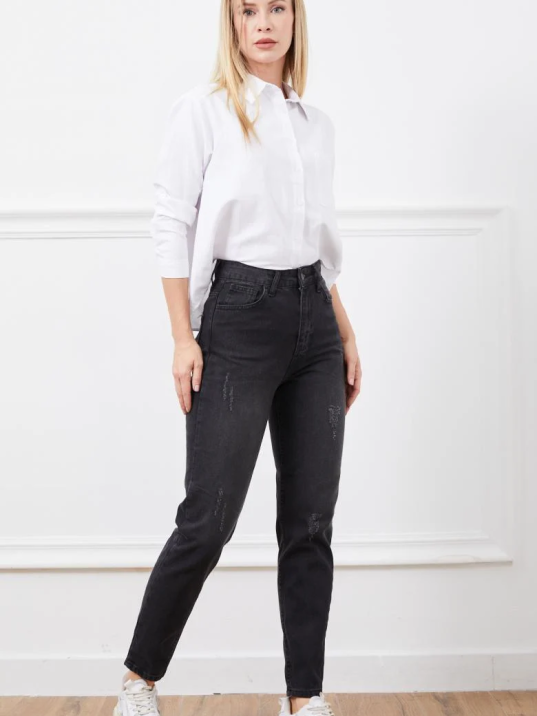 Yüksek bel mont jean pantolon Yüksek bel mont jean pantolon