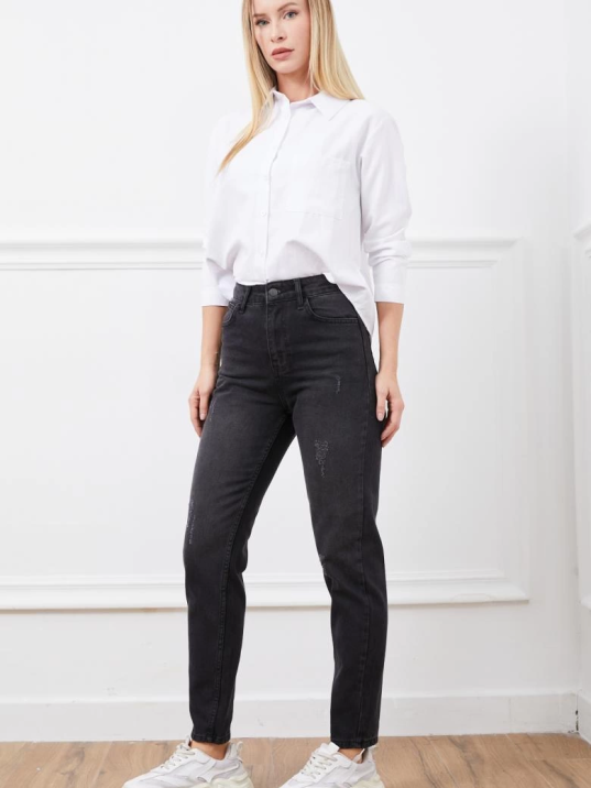 Yüksek bel mont jean pantolon Yüksek bel mont jean pantolon