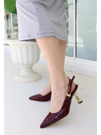 Zalin Bordo Rugan Topuklu Ayakkabı Zalin Bordo Rugan Topuklu Ayakkabı