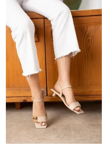 Zıan Bej Topuklu Ayakkabı