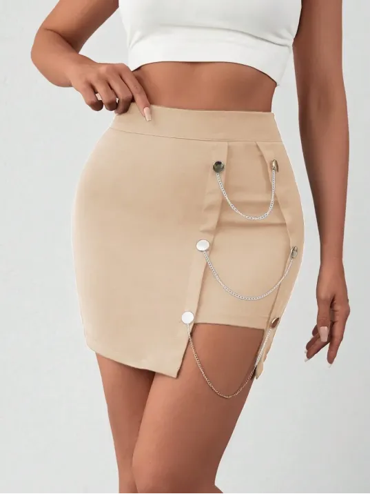 Zincirli Mini Etek S241008
