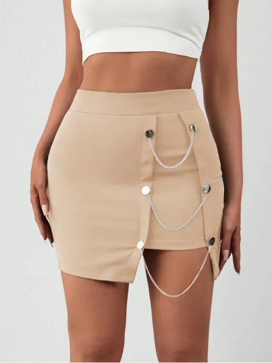 Zincirli Mini Etek S241008