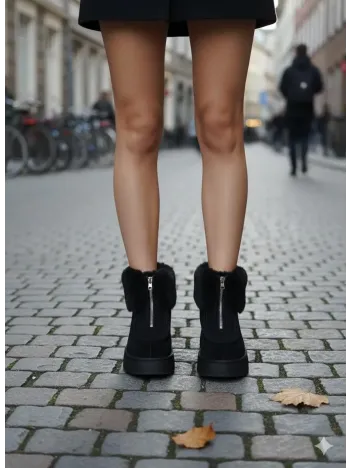 Zinya Siyah Süet Bot