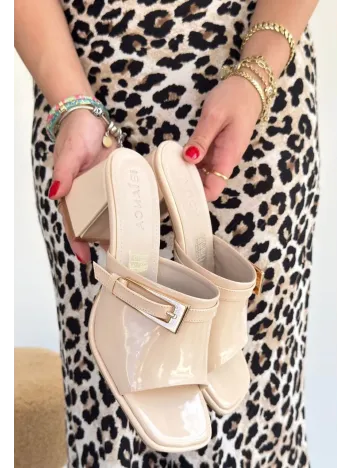 Ziva Bej Rugan Topuklu Terlik