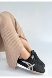 Zlay Siyah Cilt Bej Detaylı Bağcıklı Spor Ayakkabı Zlay Siyah Cilt Bej Detaylı Bağcıklı Spor Ayakkabı