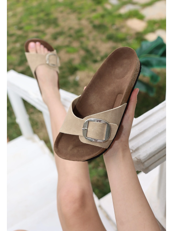 Zooy Bej Nubuk Terlik Zooy Bej Nubuk Terlik