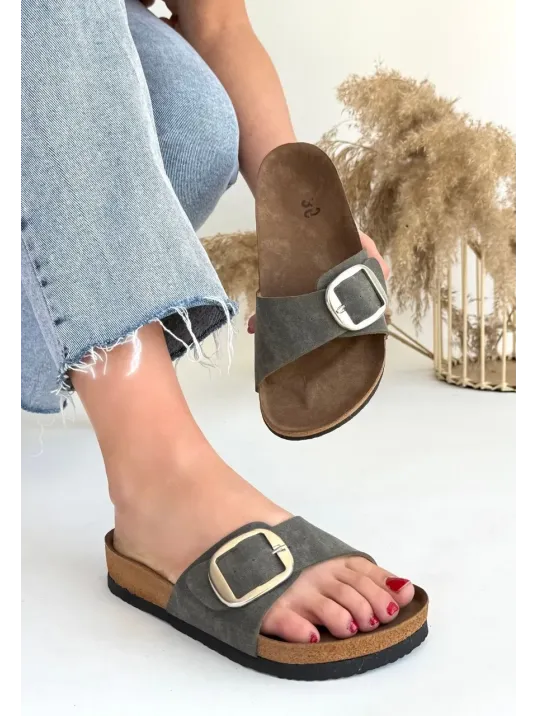 Zooy Yeşil Nubuk Terlik