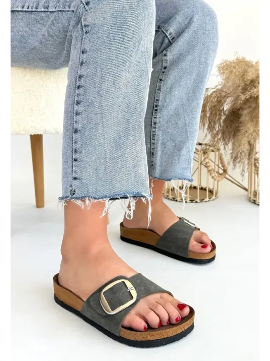 Zooy Yeşil Nubuk Terlik