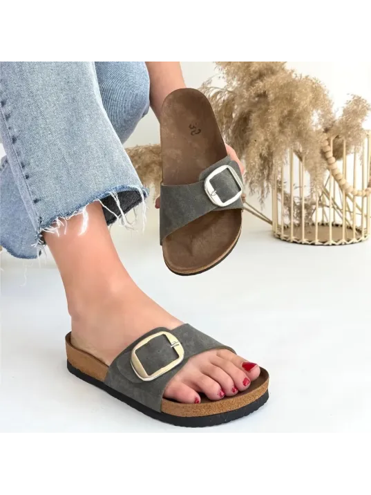 Zooy Yeşil Nubuk Terlik