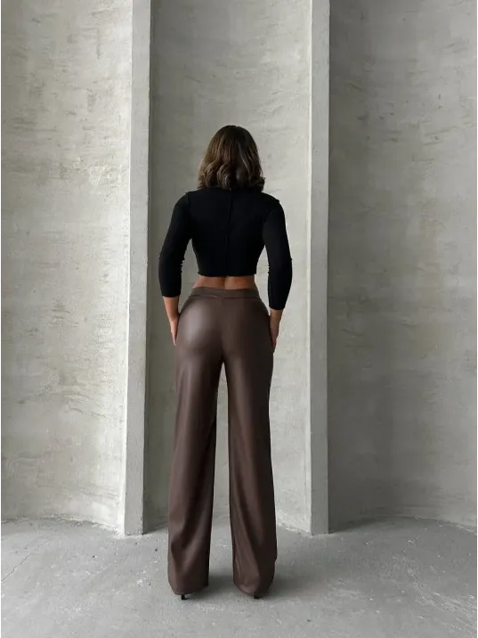 Zr Deri Palazzo Pantolon Kahve H24654 Zr Deri Palazzo Pantolon Kahve H24654