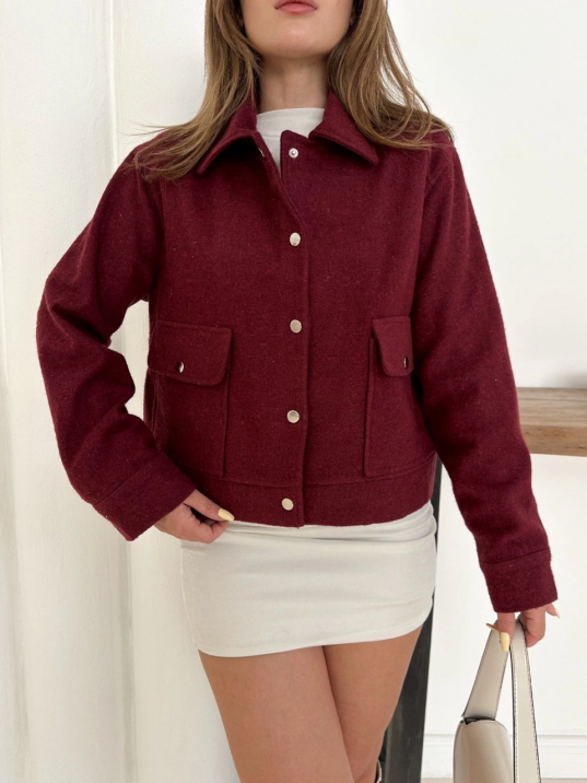 Zr model kaşe ceket bordo st255807 Zr model kaşe ceket bordo st255807