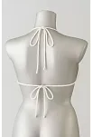 Kadın Beyaz Pedli Üçgen Bikini Üstü Halter Bağlamalı Aksesuarlı