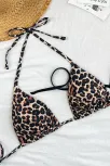 Kadın Leopar Desenli Ve Siyah Minimal Kesim Üçgen Bikini Üstü Kadın Leopar Desenli Ve Siyah Minimal Kesim Üçgen Bikini Üstü