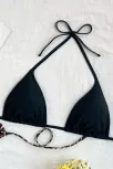 Kadın Leopar Desenli Ve Siyah Minimal Kesim Üçgen Bikini Üstü Kadın Leopar Desenli Ve Siyah Minimal Kesim Üçgen Bikini Üstü