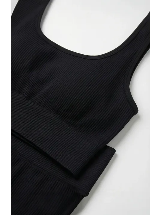 Kadın Siyah Kalın Askılı Yüksek Bel Şortlu Gecelik Takımı – Modern, Konforlu Ve Günlük Kombinlere Uygun