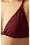 Kadın 3'lü Set Bordo Şortlu Ve Yandan Bağlamalı Bikini Mayo Takımı Kadın 3'lü Set Bordo Şortlu Ve Yandan Bağlamalı Bikini Mayo Takımı
