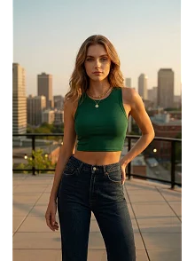 Kadın Yeşil Kare Yaka Crop Top Bluz – Şık, Rahat Ve Kolay Kombinlenebilir Kadın Yeşil Kare Yaka Crop Top Bluz – Şık, Rahat Ve Kolay Kombinlenebilir