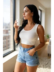 Kadın Beyaz Kare Yaka Crop Top Bluz – Şık, Rahat Ve Kolay Kombinlenebilir Kadın Beyaz Kare Yaka Crop Top Bluz – Şık, Rahat Ve Kolay Kombinlenebilir