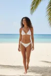 Kadın Beyaz Pedli Bel Ve Boyundan Bağlamalı Dantelli Şık Bikini Takımı