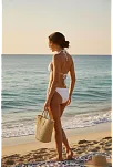 Kadın Beyaz Yandan Bağlamalı Bikini Mayo Takımı