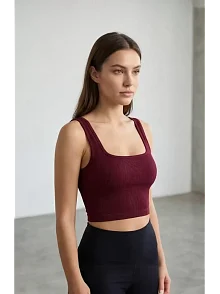 Kadın Bordo Kalın Askılı Crop Top Büstiyer – Modern Ve Şık Tasarım Kadın Bordo Kalın Askılı Crop Top Büstiyer – Modern Ve Şık Tasarım