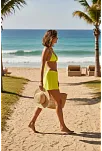 Kadın Fosforlu Şortlu Belden Ve Boyundan Bağlamalı Bikini Takımı Kadın Fosforlu Şortlu Belden Ve Boyundan Bağlamalı Bikini Takımı
