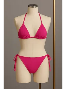 Kadın Fuşya Yandan Bağlamalı Bikini Mayo Takımı