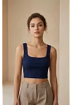 Kadın Lacivert Kalın Askılı Crop Top Büstiyer – Modern Ve Şık Tasarım Kadın Lacivert Kalın Askılı Crop Top Büstiyer – Modern Ve Şık Tasarım