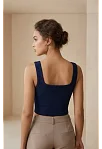 Kadın Lacivert Kalın Askılı Crop Top Büstiyer – Modern Ve Şık Tasarım Kadın Lacivert Kalın Askılı Crop Top Büstiyer – Modern Ve Şık Tasarım