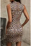 Kadın Leopar Desenli Cut-out Detaylı Dekolteli Kolsuz Şık Gecelik – Modern Ve Şık Tasarım