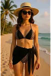 Kadın Siyah Ve Leopar Desenli Pareolu 3'lü Bikini Takımı – Modern, Konforlu Ve Günlük Kombinlere Uygun