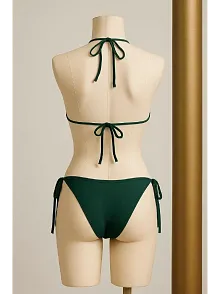 Kadın Yeşil Yandan Ve Boyundan Bağlamalı Bikini Mayo Takımı – Modern, Konforlu Ve Günlük Kombinlere Uygun Kadın Yeşil Yandan Ve Boyundan Bağlamalı Bikini Mayo Takımı – Modern, Konforlu Ve Günlük Kombinlere Uygun