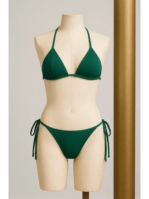 Kadın Yeşil Yandan Ve Boyundan Bağlamalı Bikini Mayo Takımı – Modern, Konforlu Ve Günlük Kombinlere Uygun Kadın Yeşil Yandan Ve Boyundan Bağlamalı Bikini Mayo Takımı – Modern, Konforlu Ve Günlük Kombinlere Uygun
