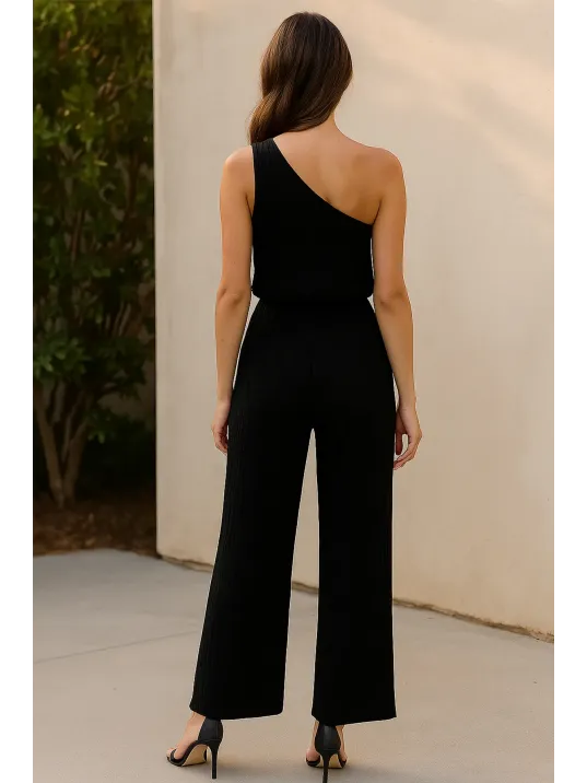 Kadın Siyah Tek Omuzlu Şık Bluz & Geniş Paça Pantolon İkili Takım – Modern, Konforlu Ve Günlük Kombinlere Uygun Kadın Siyah Tek Omuzlu Şık Bluz & Geniş Paça Pantolon İkili Takım – Modern, Konforlu Ve Günlük Kombinlere Uygun