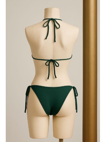Kadın Yeşil Yandan Ve Boyundan Bağlamalı Bikini Mayo Takımı – Modern, Konforlu Ve Günlük Kombinlere Uygun