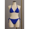 Kadın Mavi Yandan ve Boyundan Bağlamalı Bikini Mayo Takımı