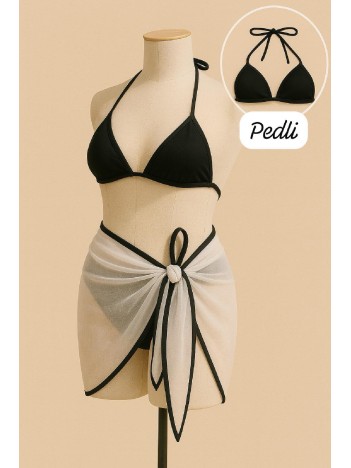 Kadın Siyah Beyaz Pareolu Yandan Ve Boyundan Bağlamalı 3'lü Bikini Takımı – Modern, Konforlu Ve Günlük Kombinlere Uygun Kadın Siyah Beyaz Pareolu Yandan Ve Boyundan Bağlamalı 3'lü Bikini Takımı – Modern, Konforlu Ve Günlük Kombinlere Uygun