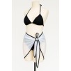 Kadın Siyah Beyaz Pareolu Yandan Ve Boyundan Bağlamalı 3'lü Bikini Takımı – Modern, Konforlu Ve Günlük Kombinlere Uygun
