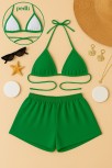 Kadın Yeşil Şortlu Belden Ve Boyundan Bağlamalı Bikini Takımı – Modern, Konforlu Ve Günlük Kombinlere Uygun Kadın Yeşil Şortlu Belden Ve Boyundan Bağlamalı Bikini Takımı – Modern, Konforlu Ve Günlük Kombinlere Uygun