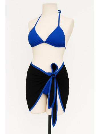 Kadın Mavi Pareolu Yandan ve Boyundan Bağlamalı 3'lü Bikini Takımı – Modern, Konforlu ve Günlük Kombinlere Uygun