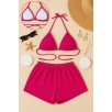 Kadın Fuşya Şortlu Belden Ve Boyundan Bağlamalı Bikini Takımı – Modern, Konforlu Ve Günlük Kombinlere Uygun Kadın Fuşya Şortlu Belden Ve Boyundan Bağlamalı Bikini Takımı – Modern, Konforlu Ve Günlük Kombinlere Uygun